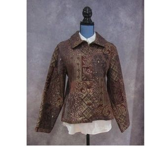 Barn Fly Tapestry Jacket Blazer Button Front Sz M